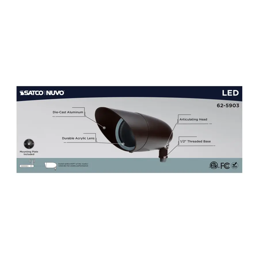 12W LED Smart Landscape Floodlight with RGB & Tunable White - Image 5