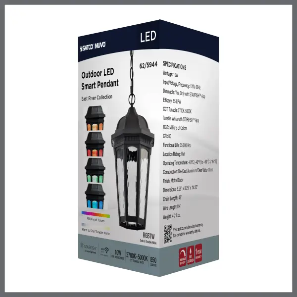 East River Smart Outdoor Hanging Lantern - Image 15