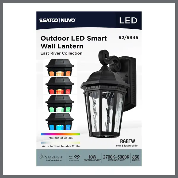 East River Smart Outdoor Wall Sconce with Color Changing LED - Image 18