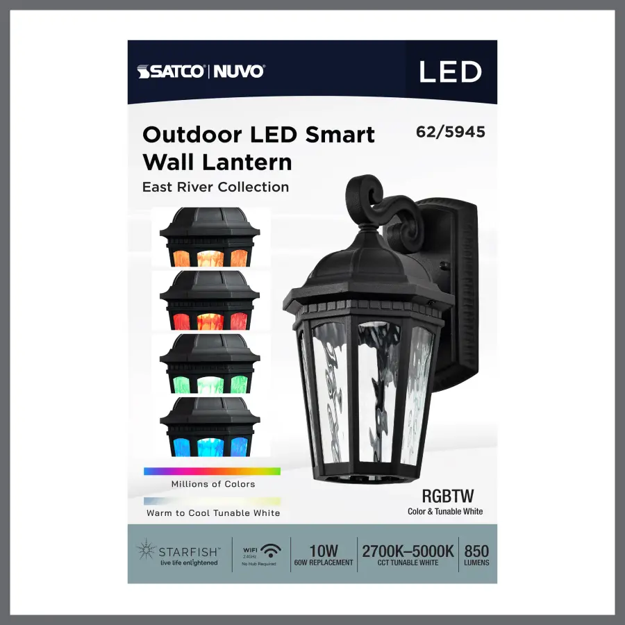 East River Smart Outdoor Wall Sconce with Color Changing LED - Image 18