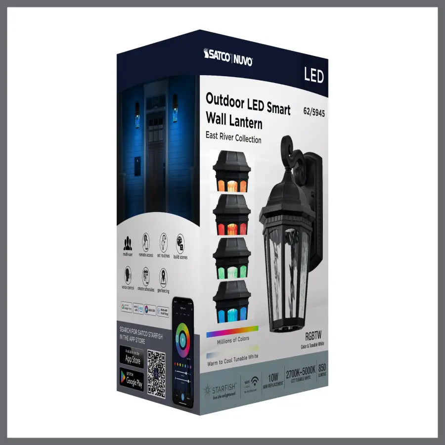 East River Smart Outdoor Wall Sconce with Color Changing LED - Image 23