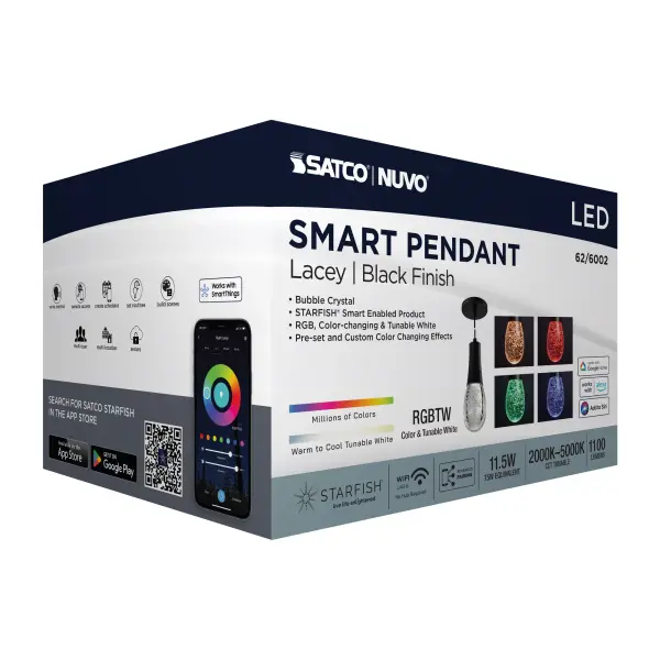 Lacey 4" LED Smart Pendant with Bubble Crystal - Image 25