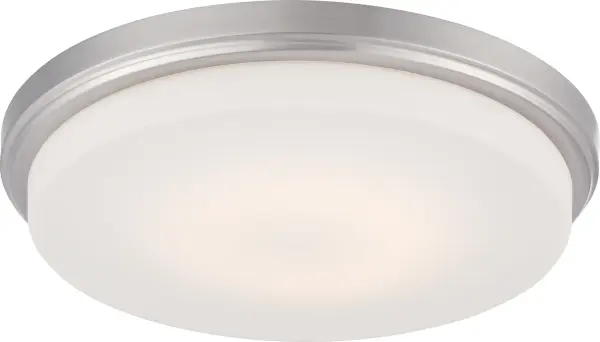 The Dale LED flush mount combines modern aesthetics with practical functionality. Its brushed nickel finish and opal frosted glass create soft, even lighting perfect for everyday spaces. Energy-efficient LED technology delivers 1400 lumens of warm white light.