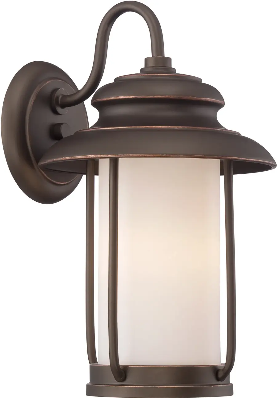 Bethany LED Outdoor Small Wall Lantern with Satin White Glass