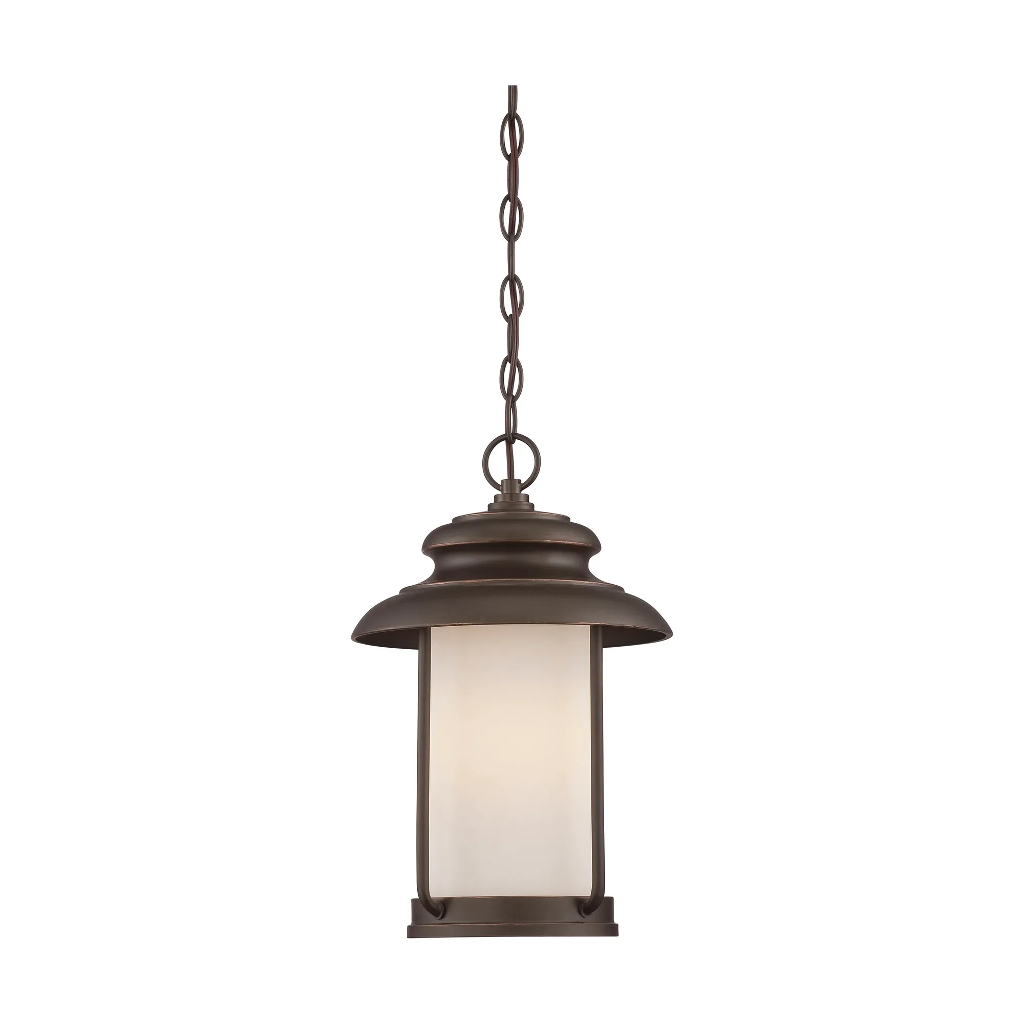 Bethany LED Outdoor Hanging Light with Satin White Glass