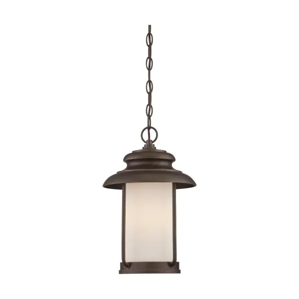 Bethany LED Outdoor Hanging Light with Satin White Glass - Image 1