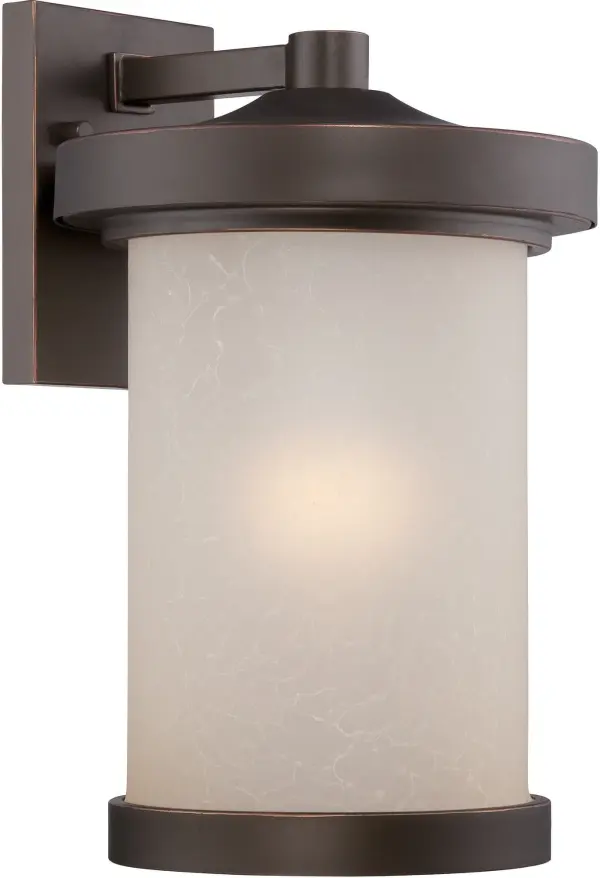 Diego LED Outdoor Large Wall Lantern with Satin Amber Glass