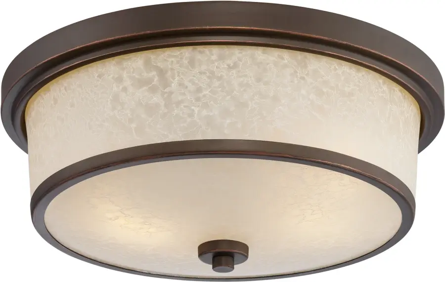 Diego LED Outdoor Flush Mount with Satin Amber Glass