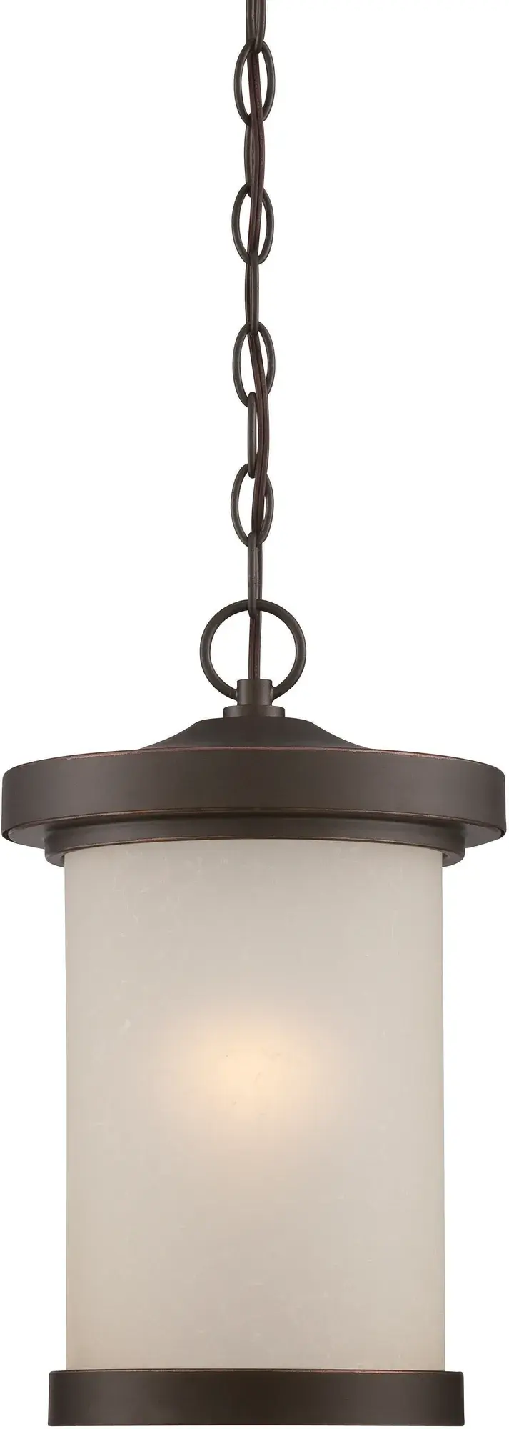 Diego LED Outdoor Hanging Light with Satin Amber Glass - Image 1