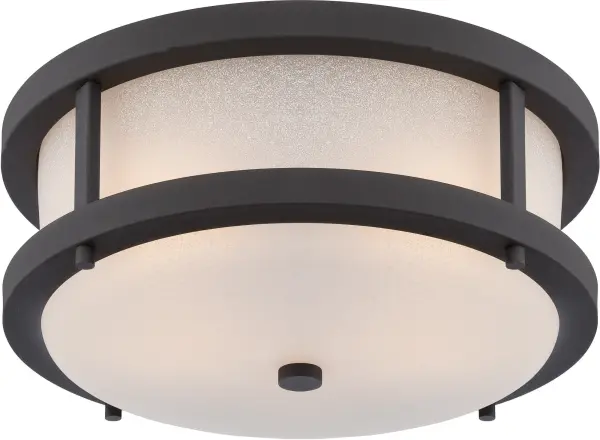 Willis LED Outdoor Flush Mount with Antique White Glass - Image 1