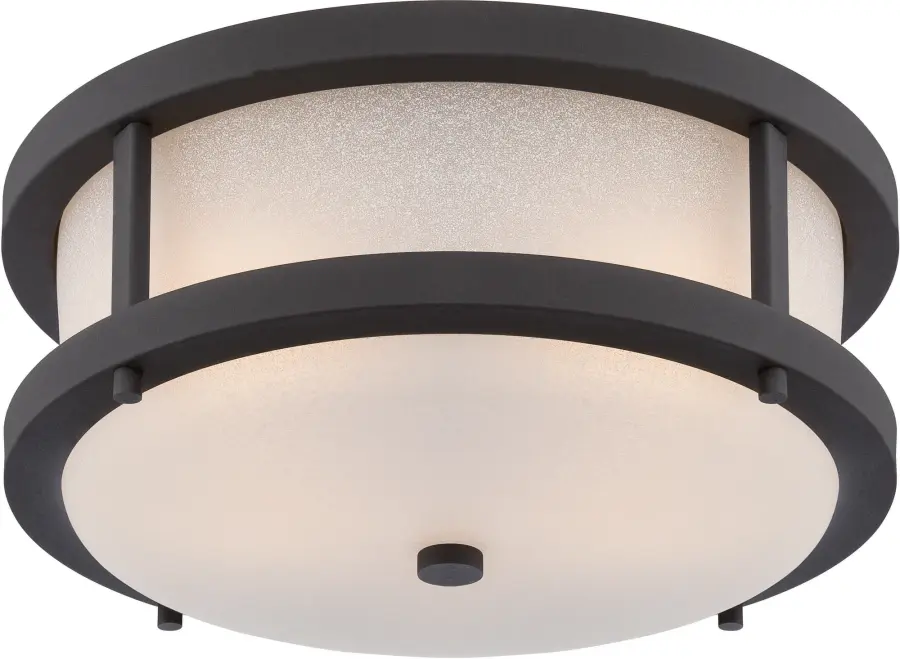 Willis LED Outdoor Flush Mount with Antique White Glass - Image 1