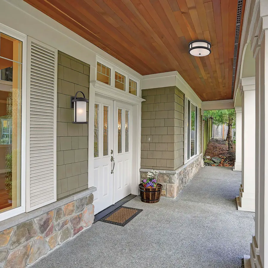 Willis LED Outdoor Flush Mount with Antique White Glass - Image 2