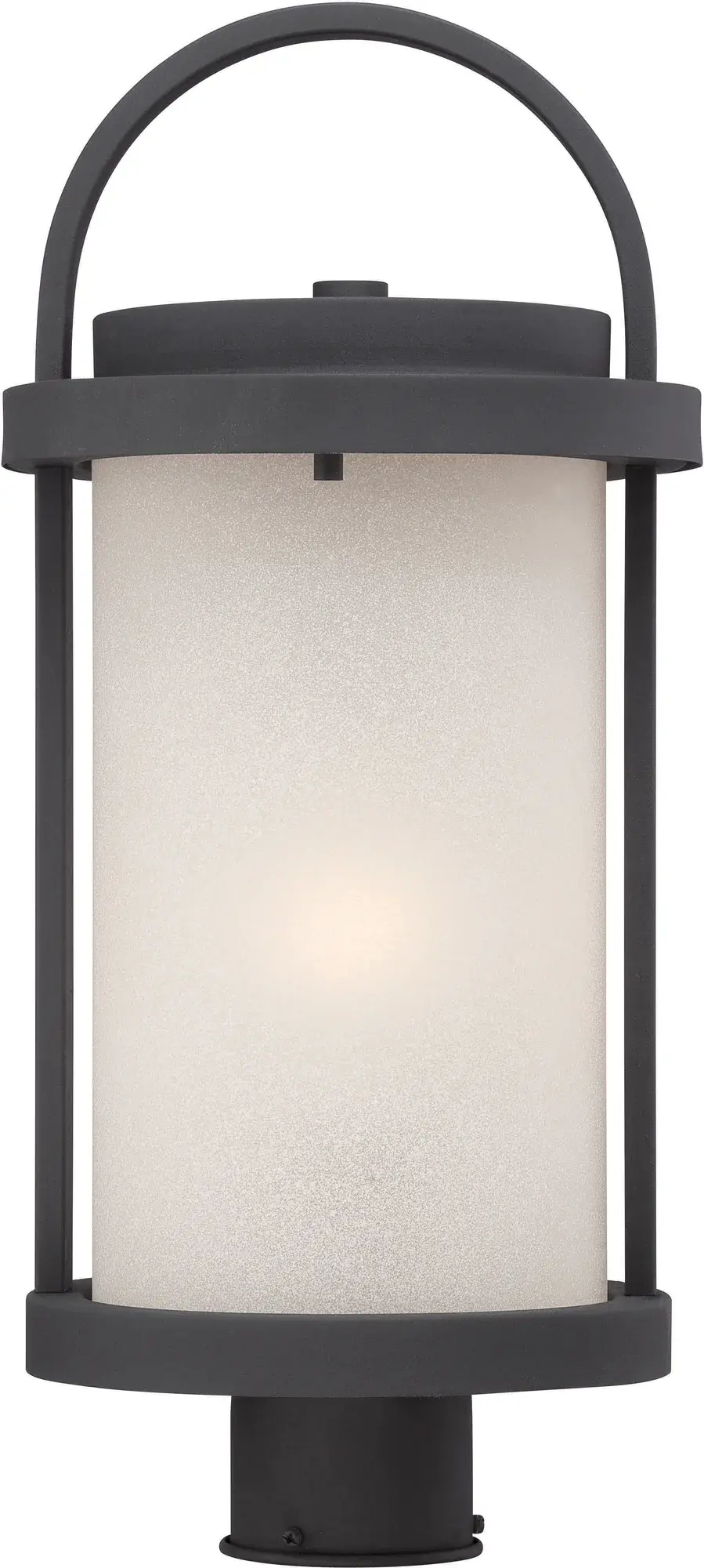Willis LED Outdoor Post Light with Antique White Glass