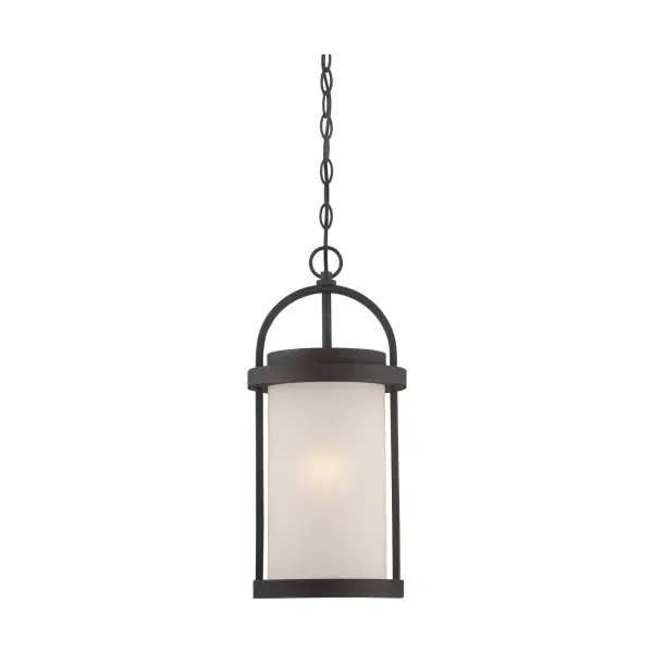The Willis outdoor hanging light combines timeless farmhouse charm with energy-efficient LED technology. Its antique white glass shade and black finish create a welcoming ambiance for porches, patios, and entryways.