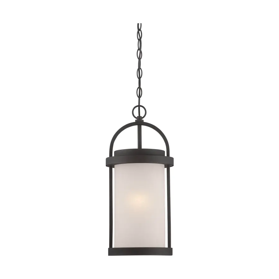 Willis LED Outdoor Hanging Light with Antique White Glass - Image 1