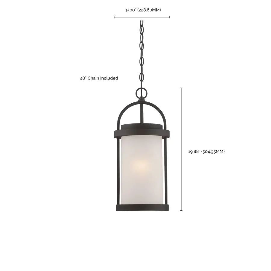 Willis LED Outdoor Hanging Light with Antique White Glass - Image 4