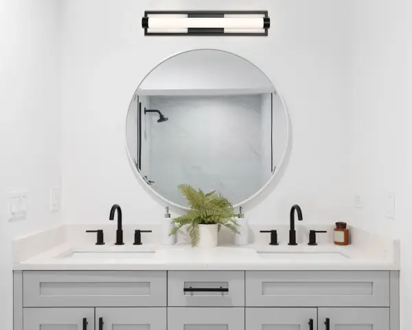 Canal LED Medium Vanity Light - Matte Black - Image 16