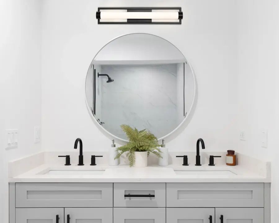 Canal LED Medium Vanity Light - Matte Black - Image 16
