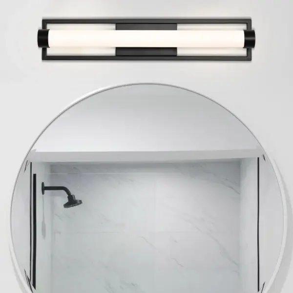 Canal LED Medium Vanity Light - Matte Black - Image 17