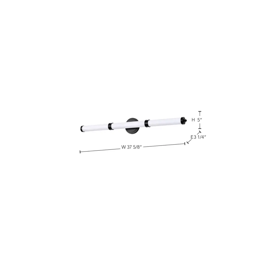 Kagen LED Large Vanity Light in Matte Black - Image 17