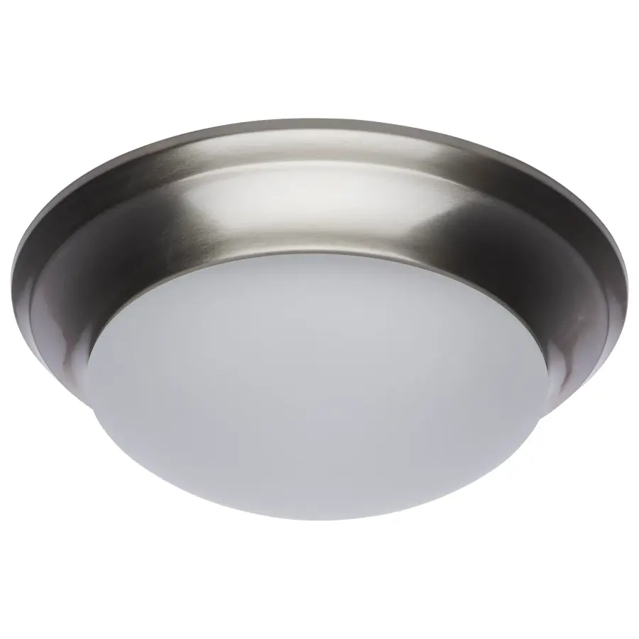 18W LED Flush Mount Ceiling Light - 12 Inch Brushed Nickel with Frosted Glass - Image 11