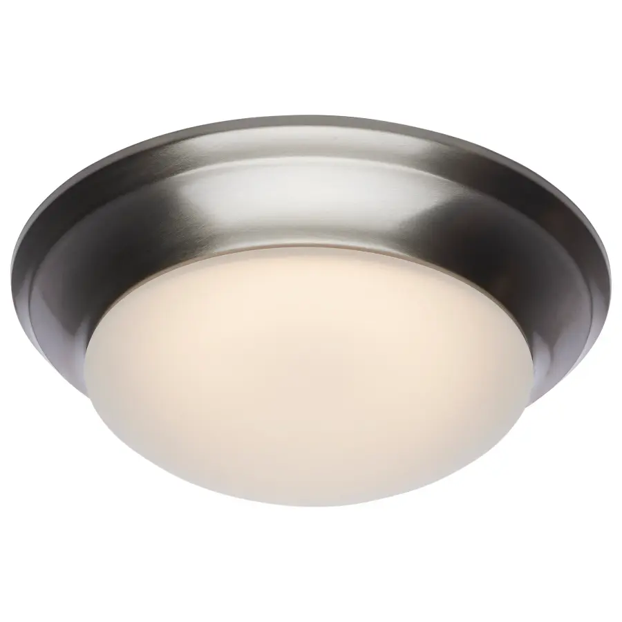 18W LED Flush Mount Ceiling Light - 12 Inch Brushed Nickel with Frosted Glass - Image 12