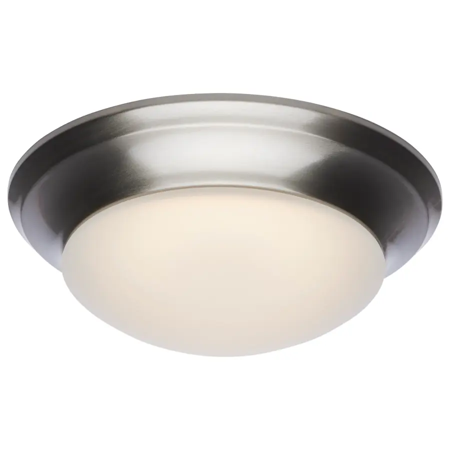 18W LED Flush Mount Ceiling Light - 12 Inch Brushed Nickel with Frosted Glass - Image 8