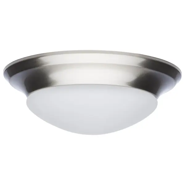 18W LED Flush Mount Ceiling Light - 12 Inch Brushed Nickel with Frosted Glass - Image 9