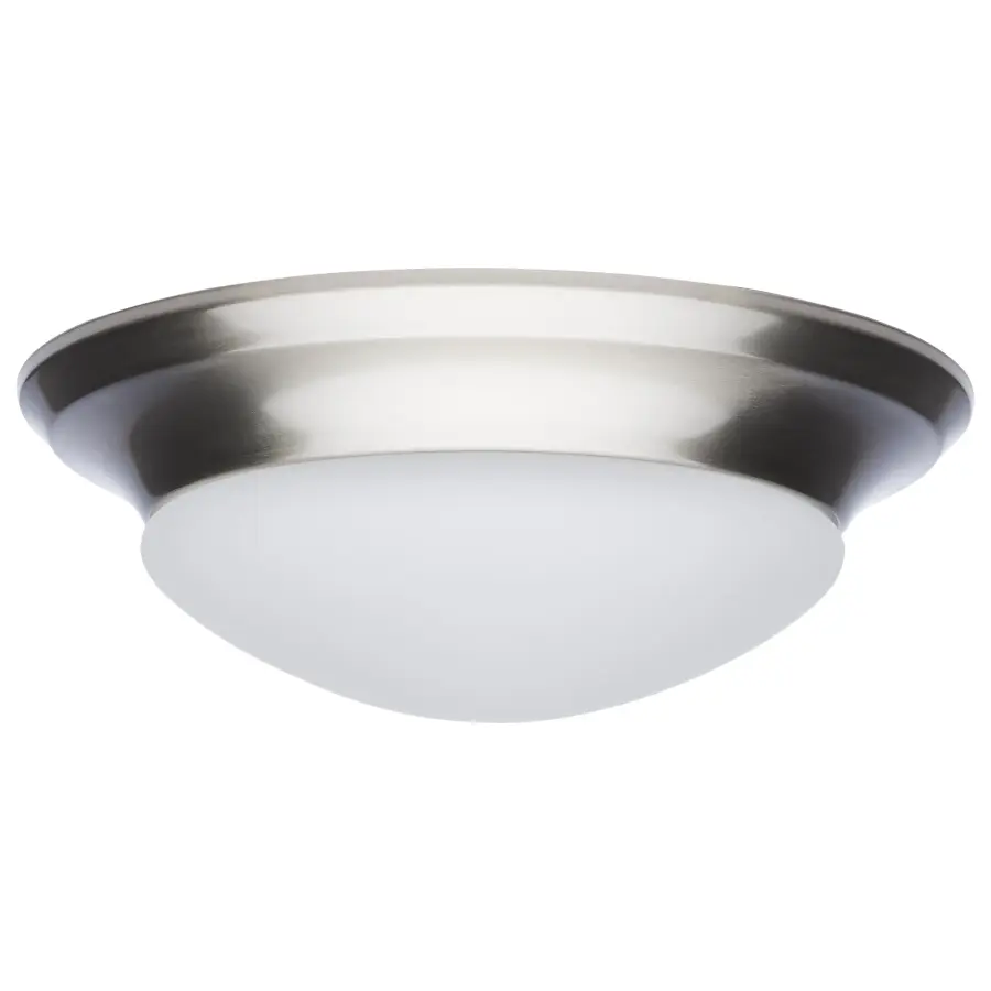 18W LED Flush Mount Ceiling Light - 12 Inch Brushed Nickel with Frosted Glass - Image 9