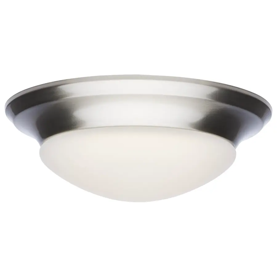 18W LED Flush Mount Ceiling Light - 12 Inch Brushed Nickel with Frosted Glass - Image 10