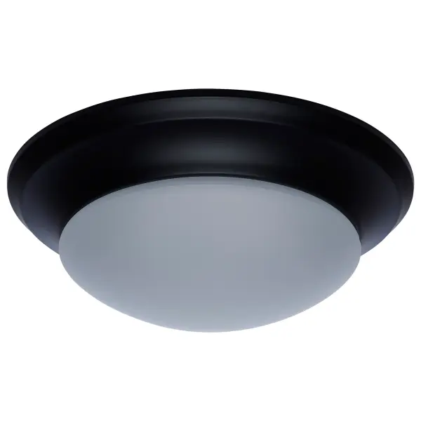 This 12-inch flush mount delivers reliable, maintenance-free illumination with integrated LED technology rated for 50,000 hours. The matte black finish and frosted glass create a clean, contemporary look ideal for hallways, bedrooms, and multi-family applications.