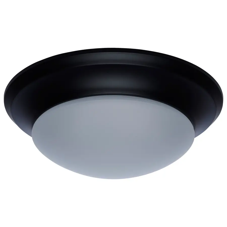 18W LED Flush Mount Ceiling Light - 12 Inch Matte Black with Frosted Glass - Image 1