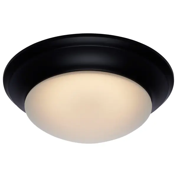 18W LED Flush Mount Ceiling Light - 12 Inch Matte Black with Frosted Glass - Image 12