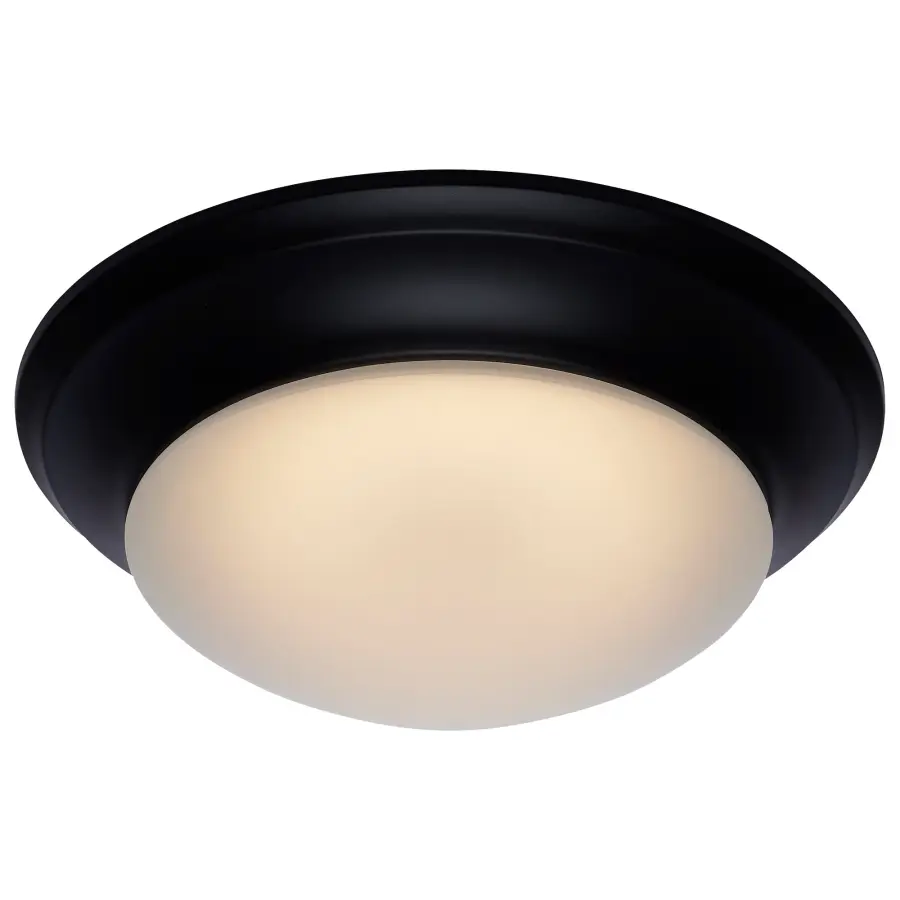 18W LED Flush Mount Ceiling Light - 12 Inch Matte Black with Frosted Glass - Image 12