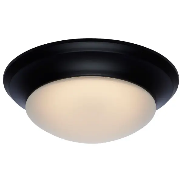 18W LED Flush Mount Ceiling Light - 12 Inch Matte Black with Frosted Glass - Image 8