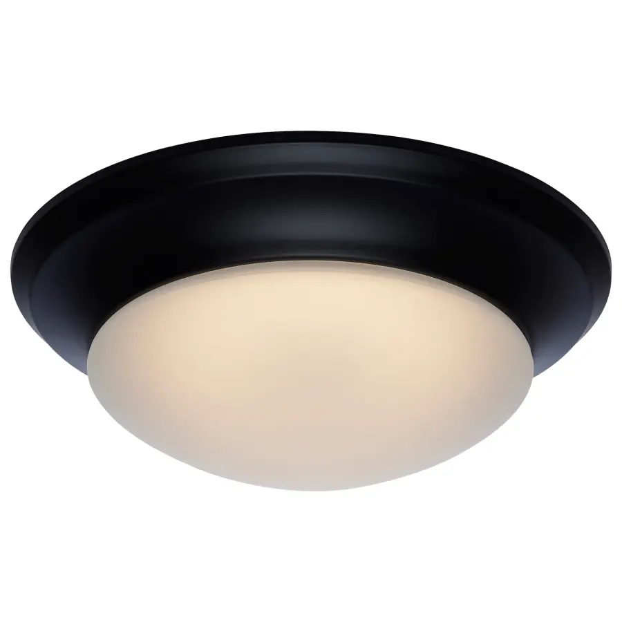 18W LED Flush Mount Ceiling Light - 12 Inch Matte Black with Frosted Glass - Image 8