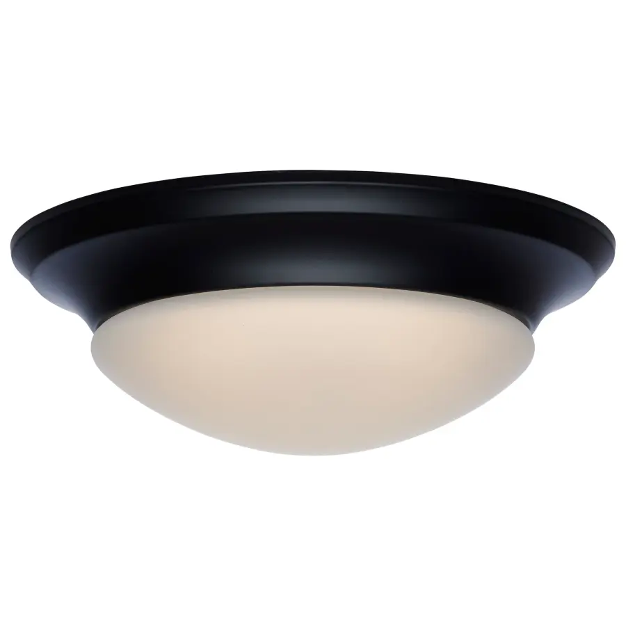 18W LED Flush Mount Ceiling Light - 12 Inch Matte Black with Frosted Glass - Image 10