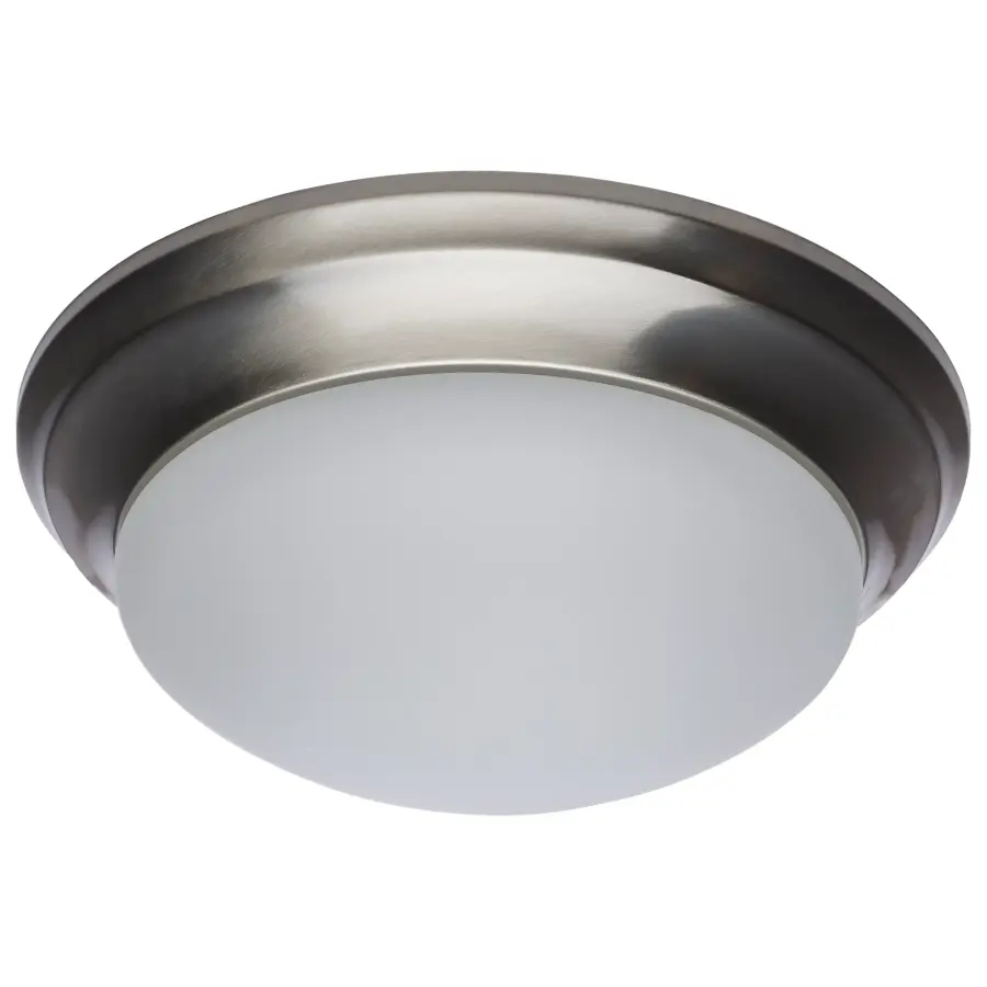 14" Brushed Nickel LED Flush Mount with Frosted Glass - Image 11