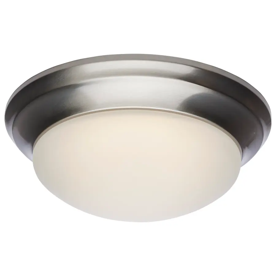14" Brushed Nickel LED Flush Mount with Frosted Glass - Image 8