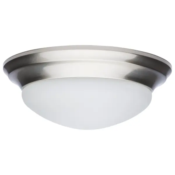 14" Brushed Nickel LED Flush Mount with Frosted Glass - Image 9