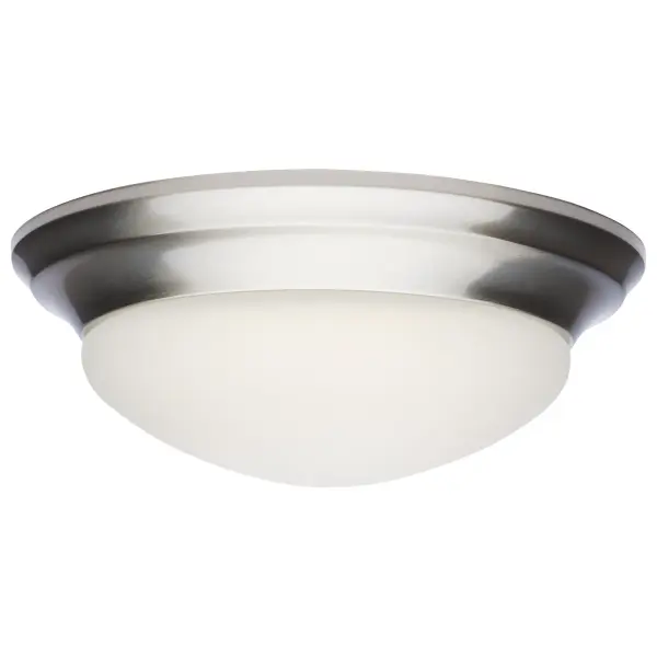 14" Brushed Nickel LED Flush Mount with Frosted Glass - Image 10