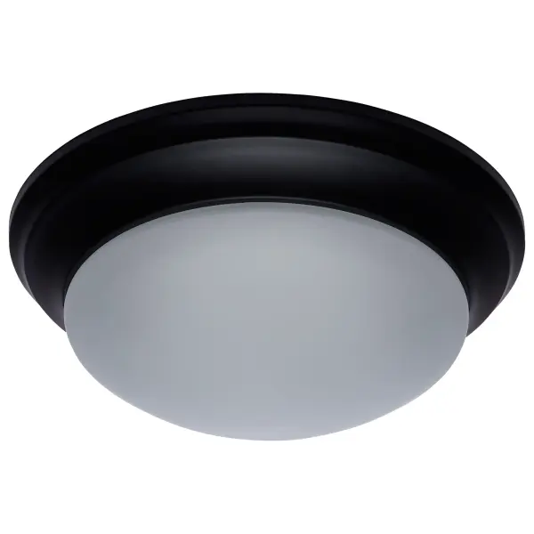 14" Matte Black LED Flush Mount with Frosted Glass - Image 11