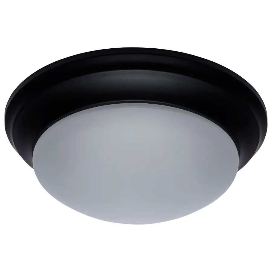 14" Matte Black LED Flush Mount with Frosted Glass - Image 11