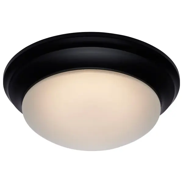 14" Matte Black LED Flush Mount with Frosted Glass - Image 12