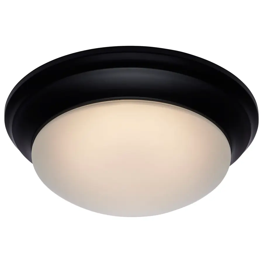 14" Matte Black LED Flush Mount with Frosted Glass - Image 12