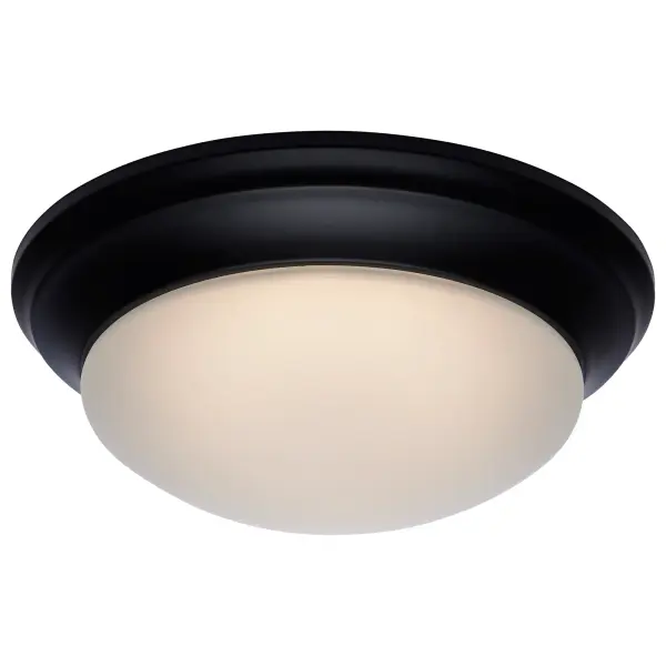 14" Matte Black LED Flush Mount with Frosted Glass - Image 8