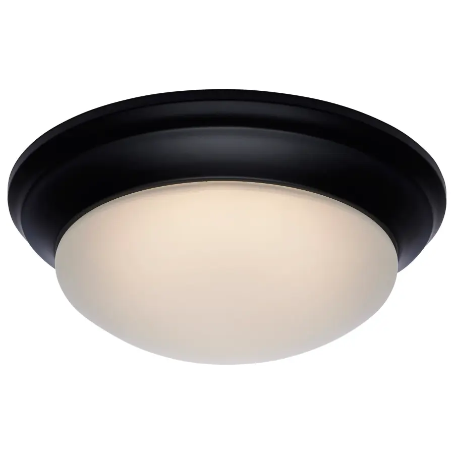 14" Matte Black LED Flush Mount with Frosted Glass - Image 8