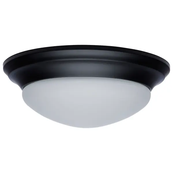 14" Matte Black LED Flush Mount with Frosted Glass - Image 9