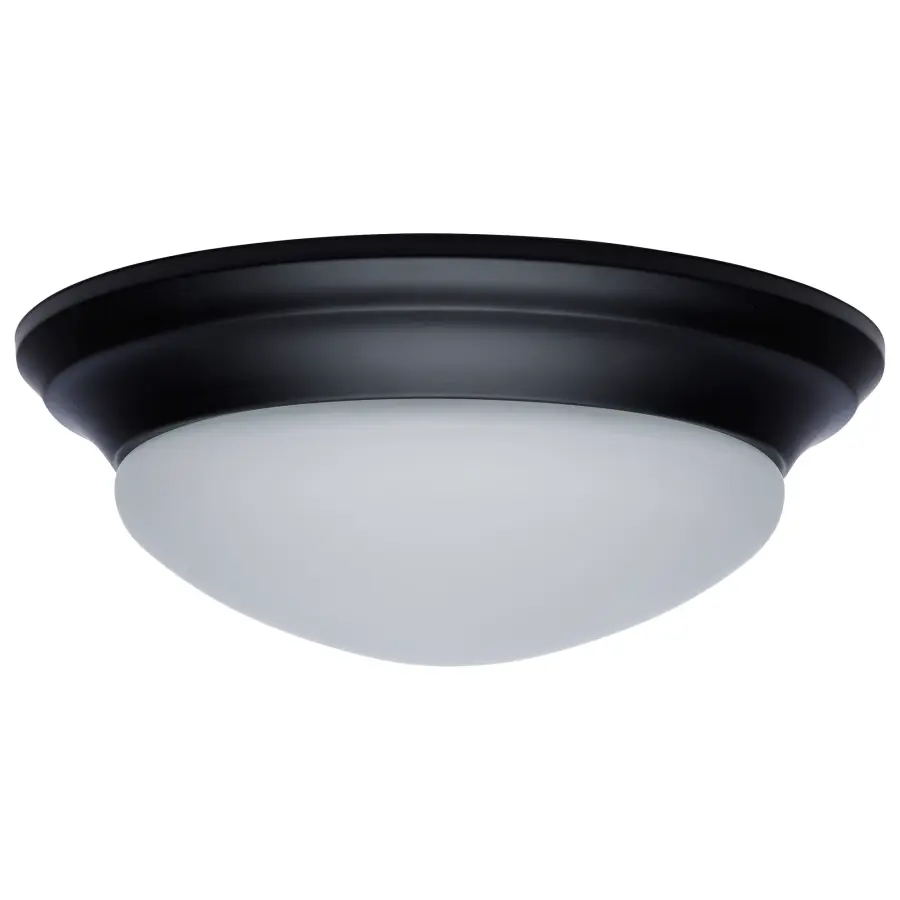 14" Matte Black LED Flush Mount with Frosted Glass - Image 9