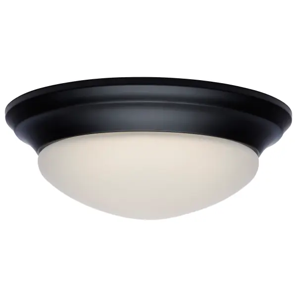 14" Matte Black LED Flush Mount with Frosted Glass - Image 10